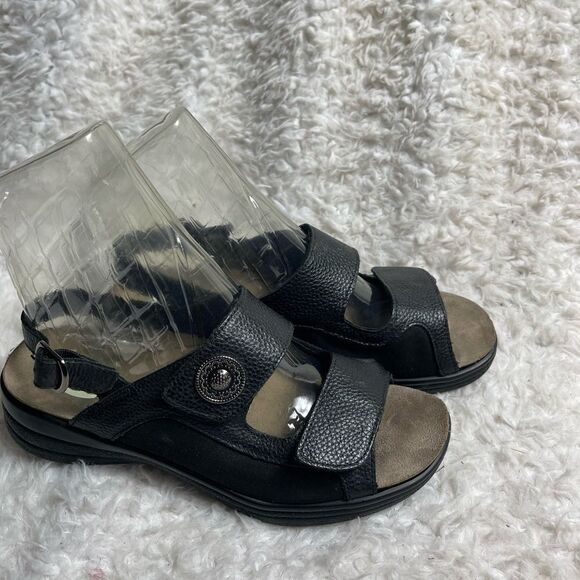 Dr. Comfort Lana Arch Support leather Black Adjustable Strap Sandals SZ9 - Picture 3 of 11